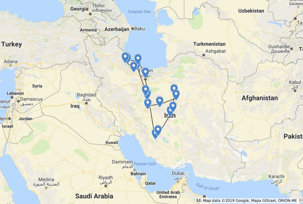 Iran Tour Map