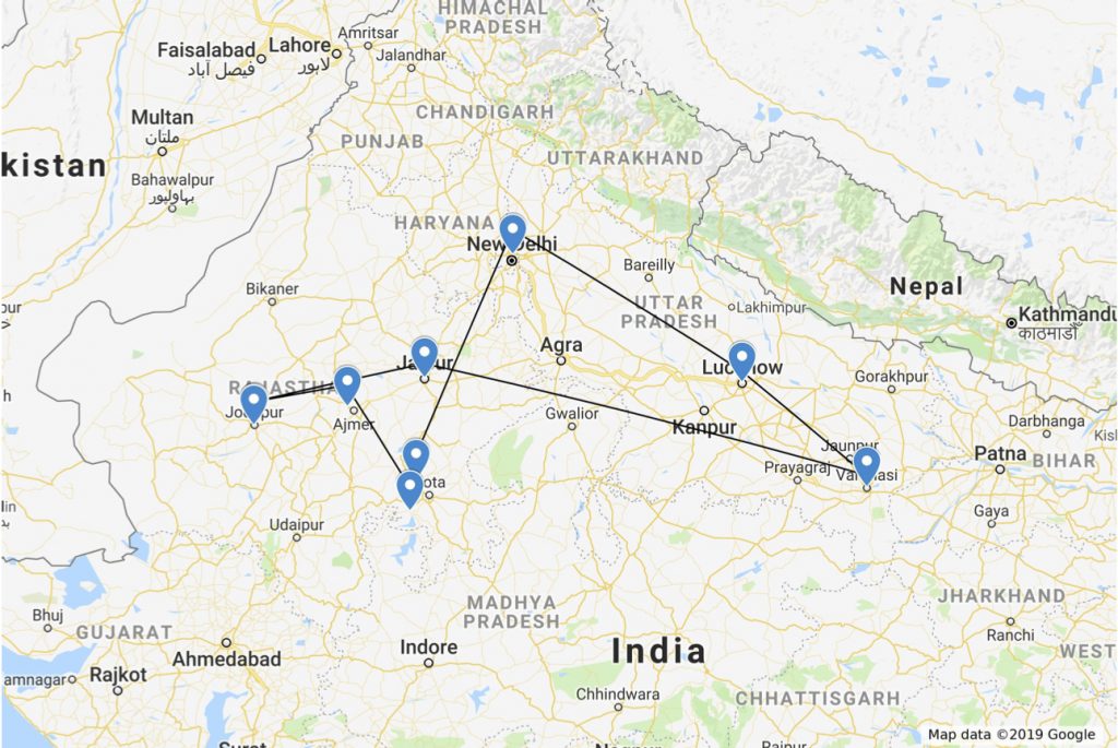 Rajasthan Tour Map
